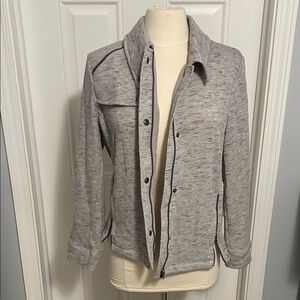 CAbi Women's Heather Gray Utility Jacket women’s size large style 6032 silver